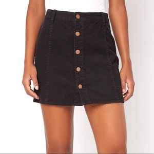 Billabong Black Corduroy Button Skirt